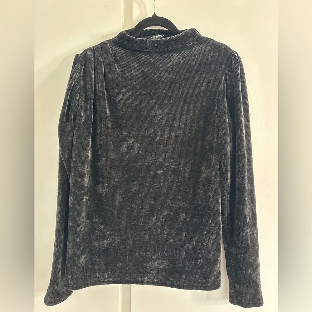 Express Black Chenille Mock Neck Sweater